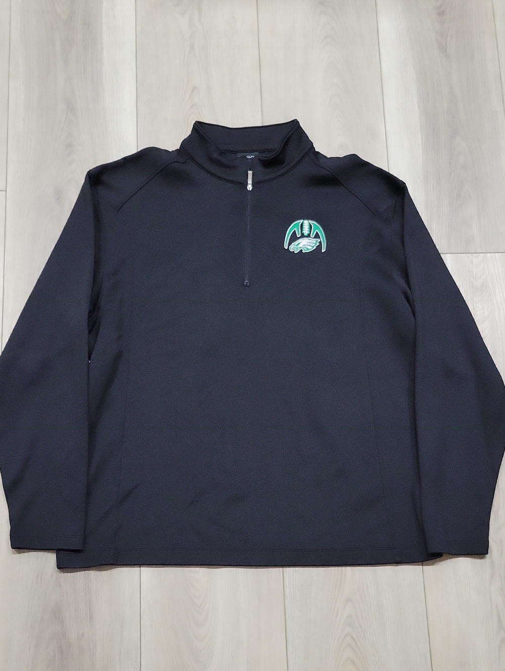 Nike Black Half-Zip Performance Jacket with Philadelphia Eagles Logo